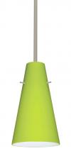 Besa Lighting 1TT-412435-LED-SN - Besa Cierro Stem Pendant Satin Nickel Chartreuse 1x9W LED