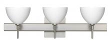 Besa Lighting 3SW-467907-SN-SQ - Besa Wall With SQ Canopy Brella Satin Nickel White 3x40W G9