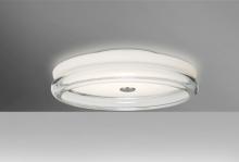 Besa Lighting TOPPER12CLC-LED - Besa, Topper 12 Ceiling, Opal/Clear,  Finish, 1x16W LED