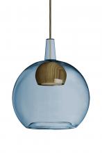 Besa Lighting J-BENJIBLMD-LED-BR - Besa, Benji Cord Pendant For Multiport Canopy, Blue/Medium, Bronze Finish, 1x9W LED