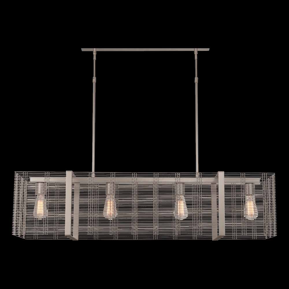 Downtown Mesh Linear Suspension-60-Gilded Brass