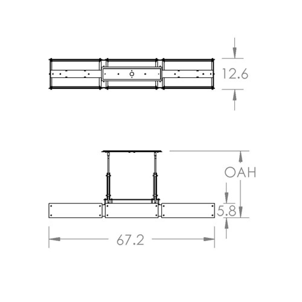 Urban Loft Trestle Linear Suspension-0D-Gilded Brass