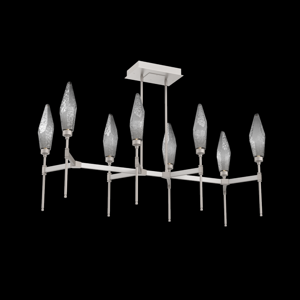 Rock Crystal Linear Belvedere Suspension-48-Metallic Beige Silver