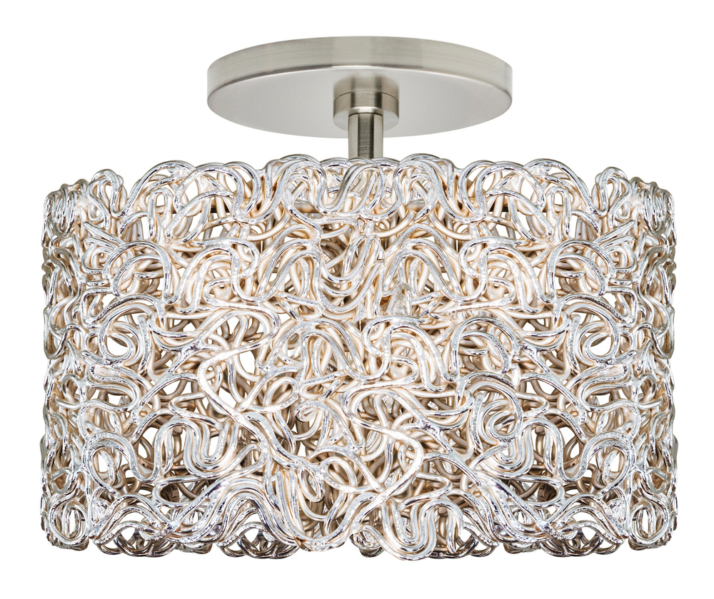 Ceiling 10" Spaga Silver Bronze E26 120v LED A19 10W x 3