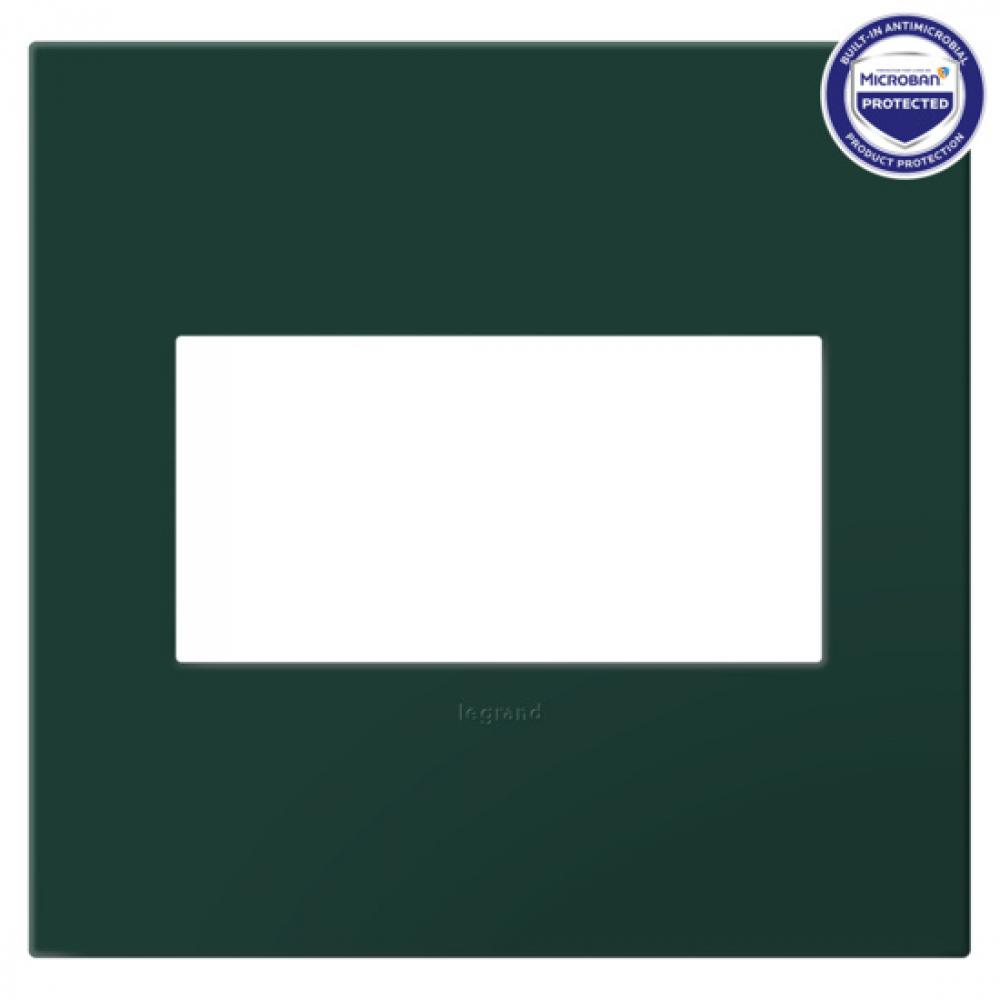 Adorne® Evergreen Two-Gang Screwless Wall Plate with Microban®