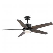  P250061-31M-30 - Byars 54" 5-Blade Integrated LED Indoor Matte Black Mid-Century Modern Ceiling Fan with Light Ki