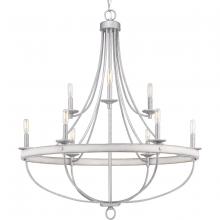 Progress P400159-141 - Gulliver Collection Nine-Light Galvanized Finish Coastal Chandelier Light