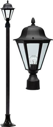 DANIELLA POST LIGHT FIX W/ CLEAR GLASS LED 9W 85-265V