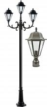 Dabmar GM1303-LED9-BZ - DANIELLA POST THREE LIGHT FIX W/ CLEAR GLASS 3 X LED 9