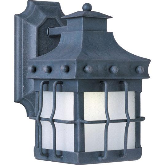 One Light Country Forge Frosted Seedy Glass Wall Lantern