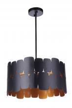 Craftmade 56694-FBGLR - Sabrina 4 Light Pendant in Flat Black/Gold Luster