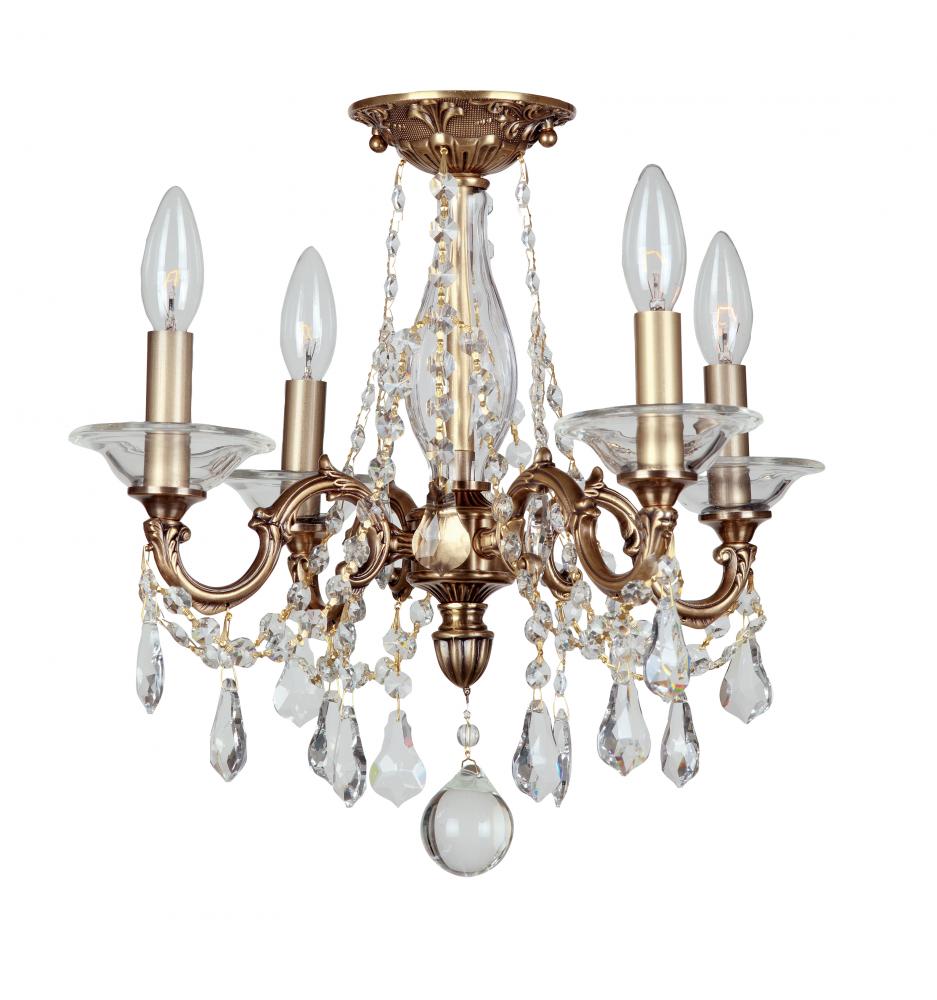 Delancey 4 Light Brass Semi-Flush