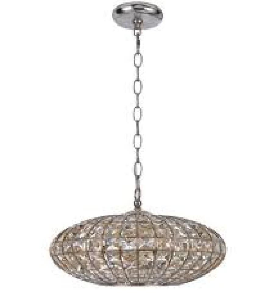 Crystorama Solstice 5 Light Antique Silver Mini Chandelier