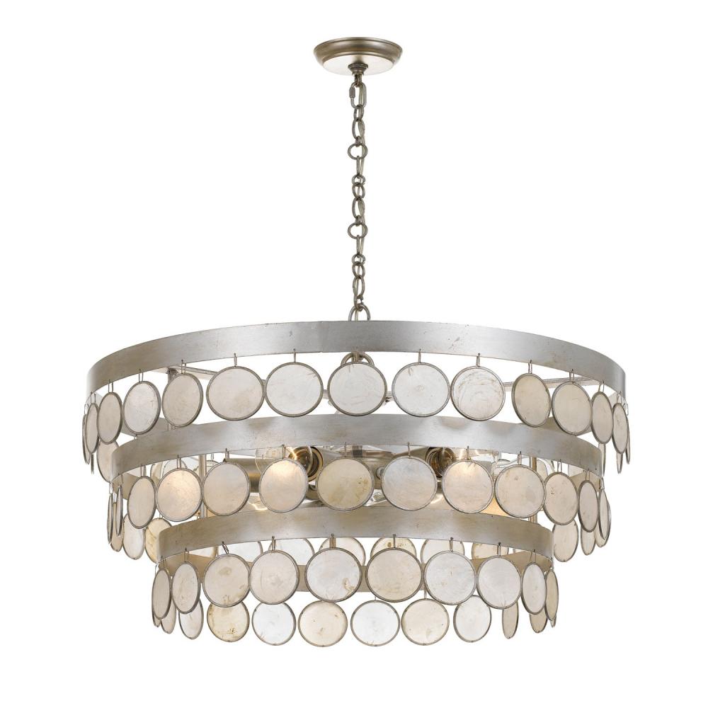 Coco 6 Light Antique Silver Chandelier