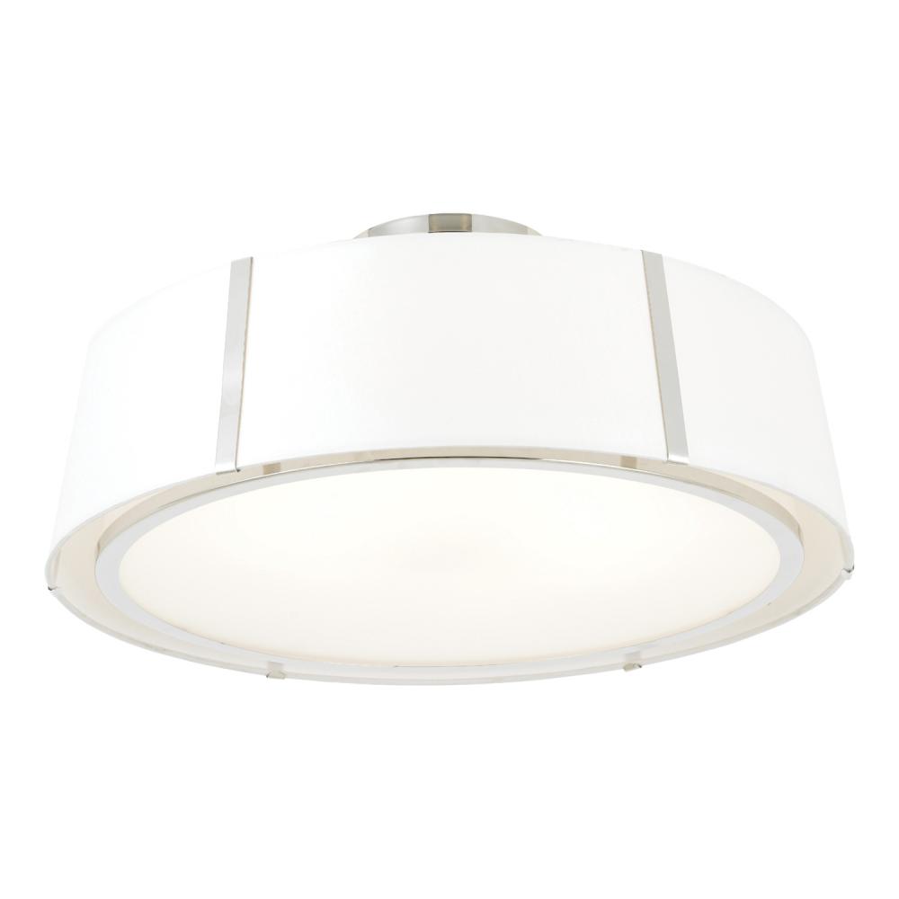 Fulton 6 Light Polished Nickel Semi Flush Mount