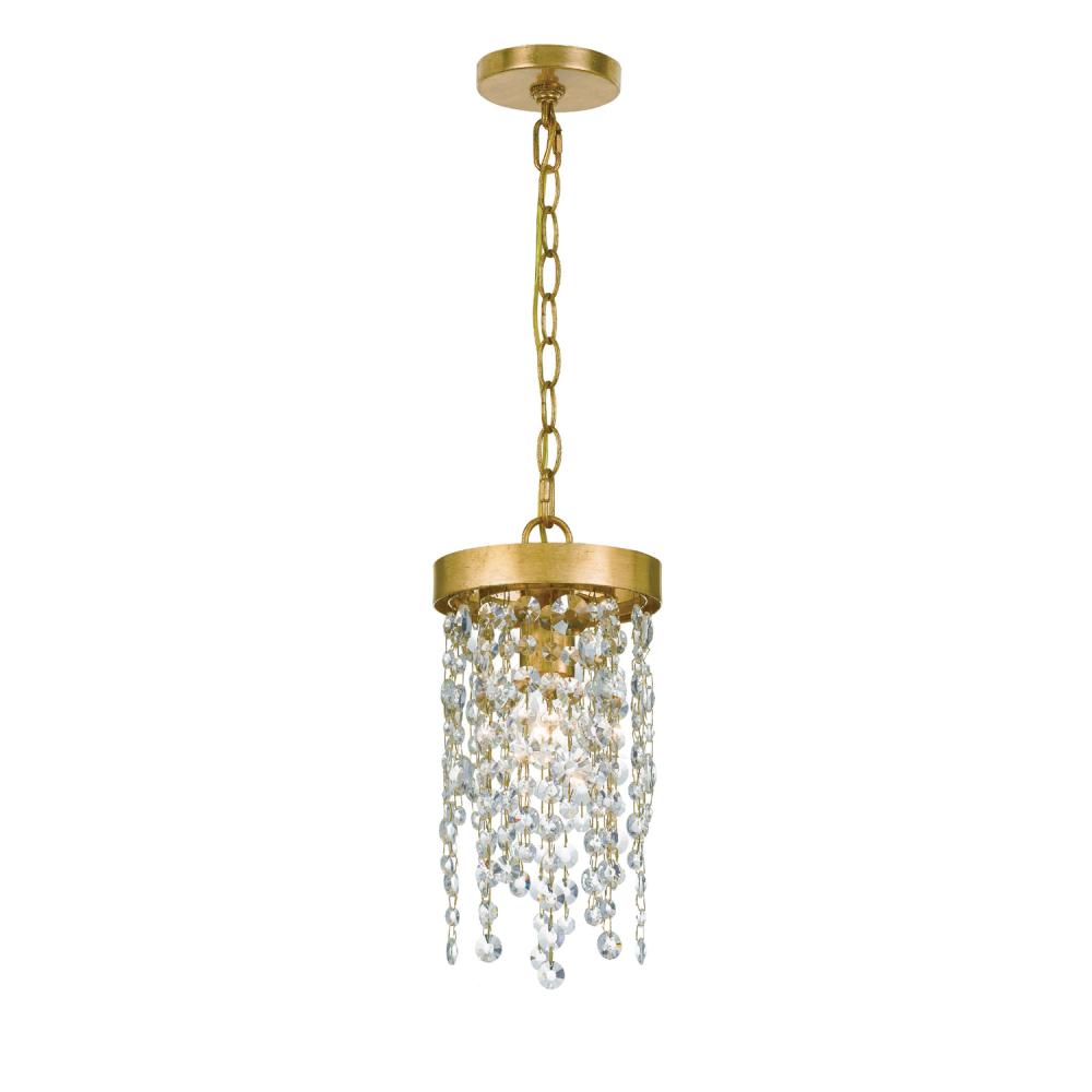 Winham 1 Light Antique Gold Crystal Mini Pendant