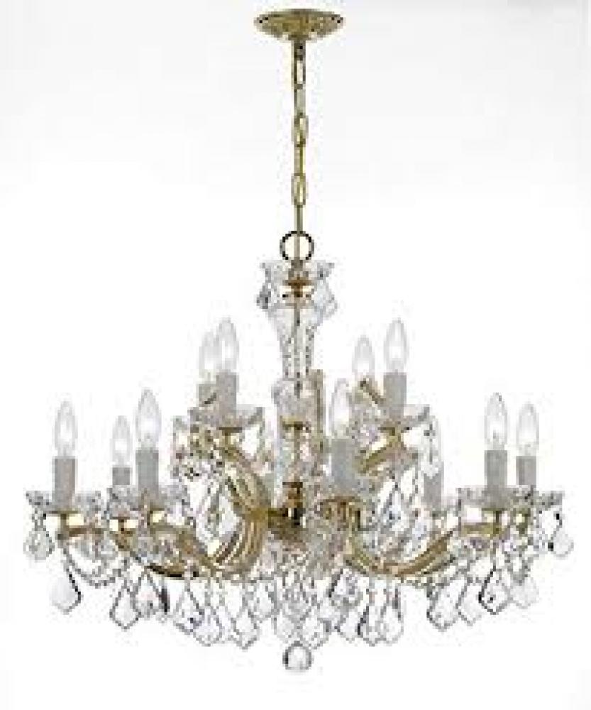 Maria Theresa 12 Light Hand Cut Crystal Gold Chandelier