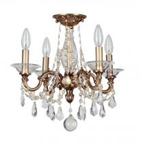 Crystorama 2225-RB-CL-MWP - Delancey 4 Light Brass Semi-Flush