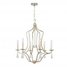 Crystorama 5976-SL - Manning 6 Light Silver Leaf Chandelier