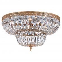  724-OB-CL-S - Crystorama 6 Light Swarovski Strass Crystal Olde Brass Flush Mount