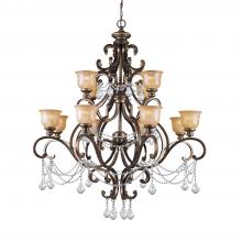  7512-BU-CL-S - Norwalk 12 Light Swarovski Strass Crystal Bronze Umber Chandelier