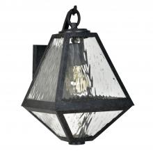 Crystorama GLA-9701-WT-BC - Brian Patrick Flynn Glacier 1 Light Black Charcoal Outdoor Sconce