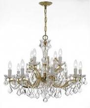 Crystorama 4479-GD-CL-MWP - Maria Theresa 12 Light Hand Cut Crystal Gold Chandelier