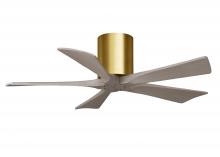 Matthews Fan Company IR5H-BRBR-GA-42 - Irene-5H three-blade flush mount paddle fan in Brushed Brass finish with 42” Gray Ash  tone blad