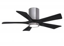 Matthews Fan Company IR5HLK-BP-BK-42 - IR5HLK five-blade flush mount paddle fan in Brushed Pewter finish with 42” Matte Black blades an