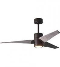 Matthews Fan Company SJ-TB-BW-52 - Super Janet three-blade ceiling fan in Textured Bronze finish with 52” solid barn wood tone blad