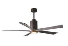 Matthews Fan Company PA5-TB-BW-52 - Patricia-5 five-blade ceiling fan in Textured Bronze finish with 52” solid barn wood tone blades