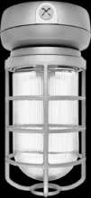 RAB Lighting VX2F32S - Vaporproof, 2400 lumens, CFL, ceiling mount, 32W, QT, 1/2 inch, Silver, with glass globe, Cast gua