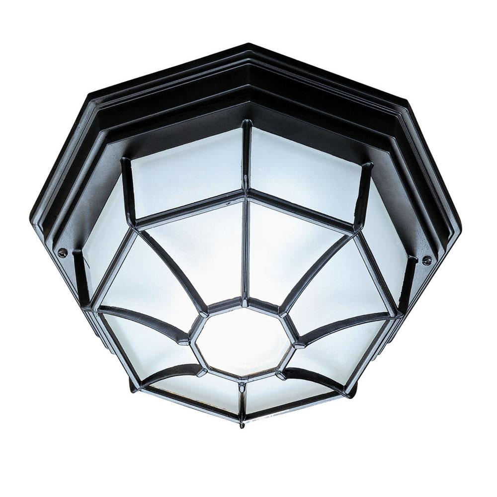 Flushmount Collection Ceiling-Mount 2-Light Outdoor Matte Black Light Fixture