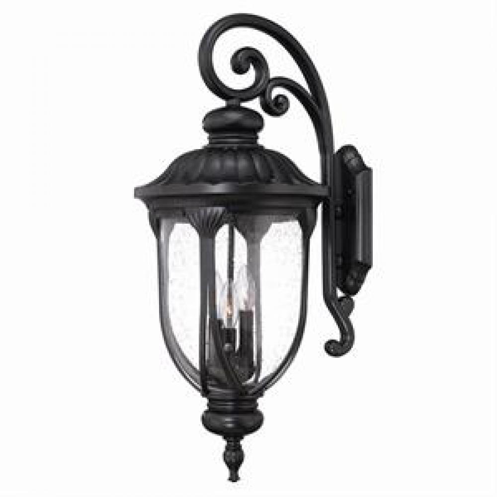 Laurens Collection Wall-Mount 3-Light Outdoor Matte Black Light Fixture