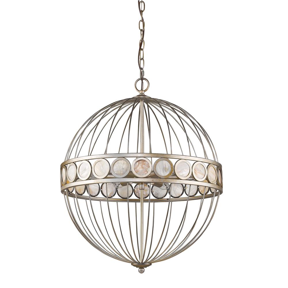 Aria Indoor 6-Light Pendant In Antique Silver