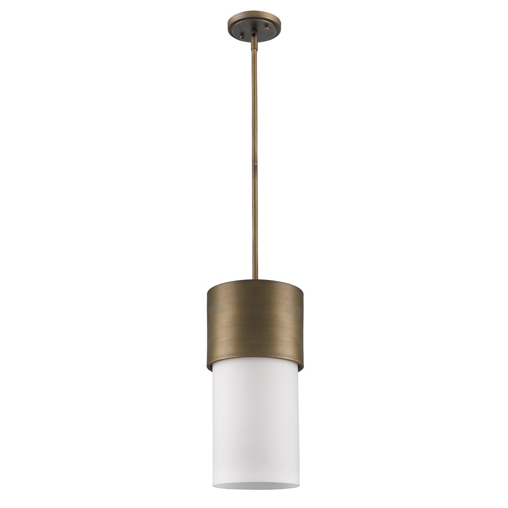 Midtown Indoor 1-Light Pendant W/Glass Shade In Raw Brass