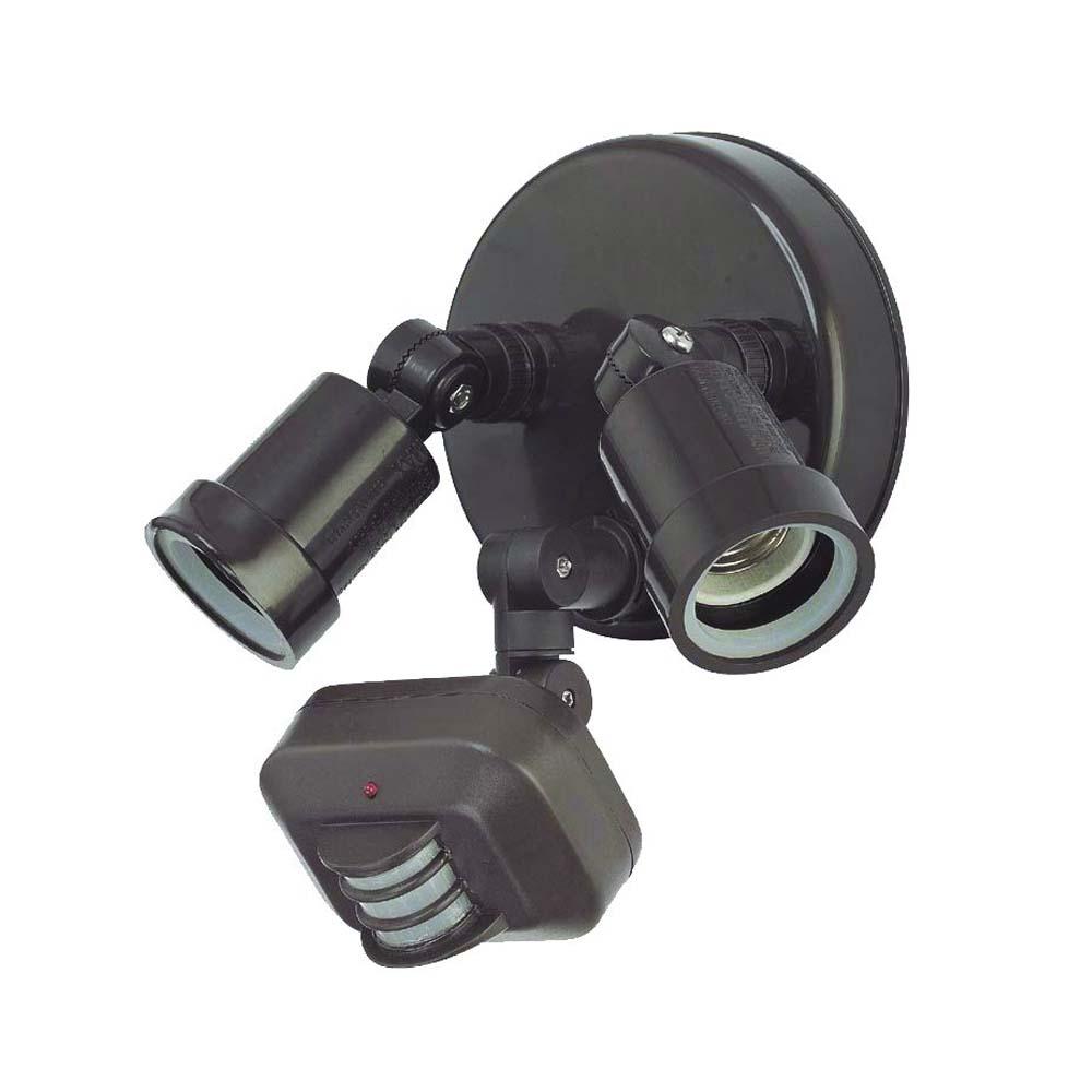 Motion Activated Floodlights Collection 2-Light Outdoor Architectural Bronze Light Fixture