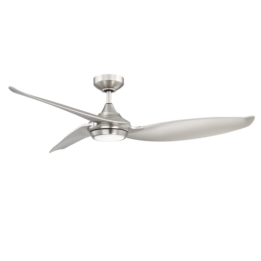 VIRTUA 52 in. LED Satin Nickel DC motor Ceiling Fan