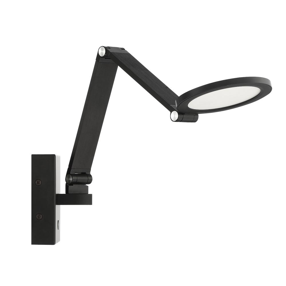 ROUNDO Black LED Swing Arm