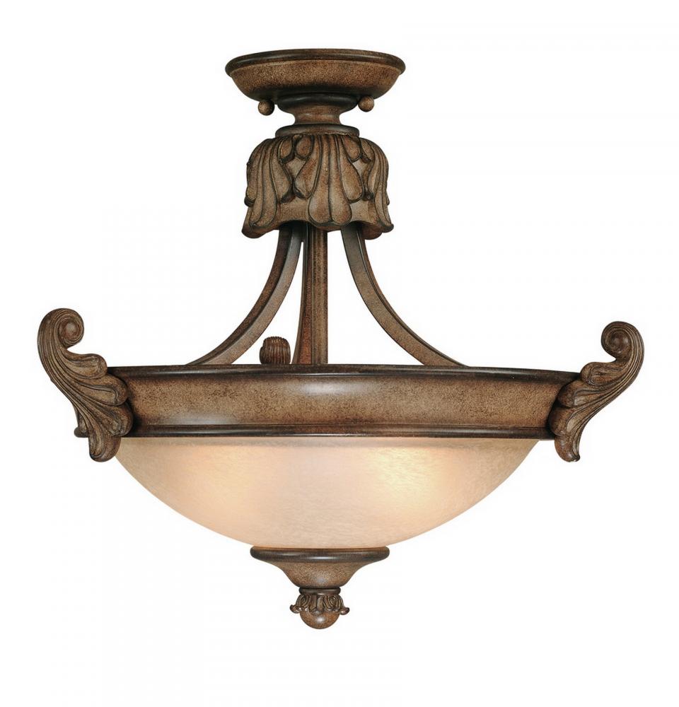 Two Light Canyon Clay Bowl Semi-Flush Mount