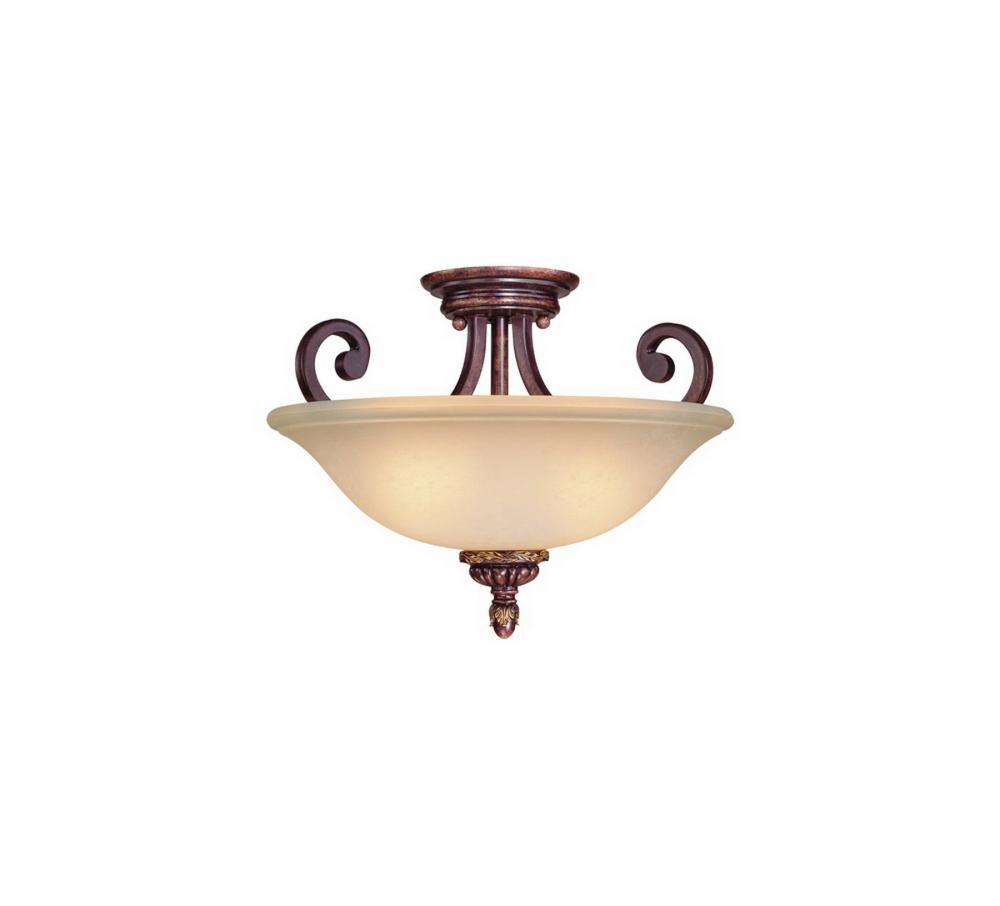 Two Light Bowl Semi-Flush Mount