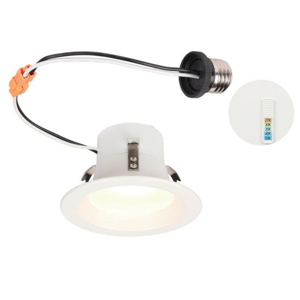 10W Recessed LED Downlight with Color Temperature Selection 4 in. Dimmable 2700K, 3000K, 3500K,
