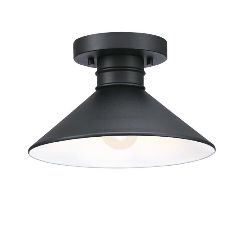 11 in. 1 Light Semi-Flush Textured Black Finish