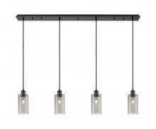  124B-4P-BK-G434-7SM - Crown Point - 4 Light - 49 inch - Matte Black - Linear Pendant