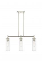  434-3I-PN-G434-12CL - Crown Point - 3 Light - 31 inch - Polished Nickel - Island Light