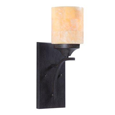 One Light Roan Timber Honeycomb Onyx Shade Wall Light