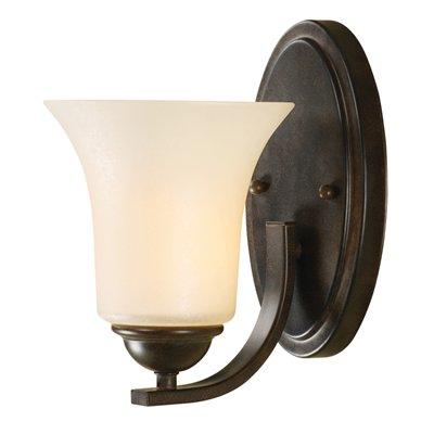 One Light Peppercorn Alpine Frost Glass Bathroom Sconce