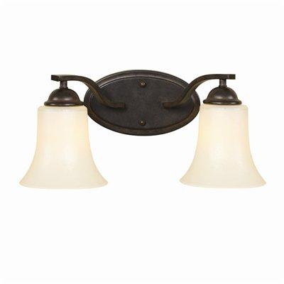 Two Light Peppercorn Alpine Frost Glass Vanity