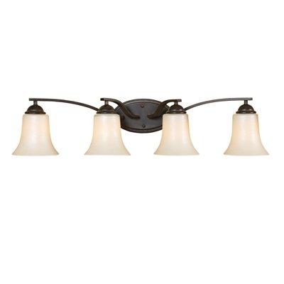 Four Light Peppercorn Alpine Frost Glass Vanity