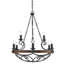 Golden 1821-9 BI - Madera 2 Tier - 9-Light Chandelier in Black Iron